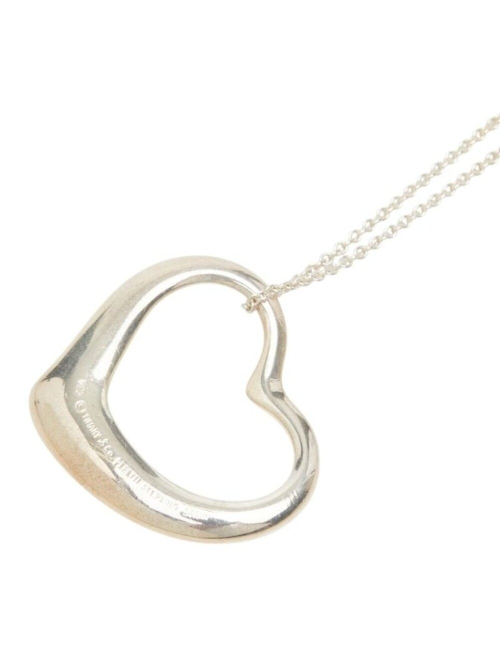 Tiffany & Co Open Heart Long Necklace Silver